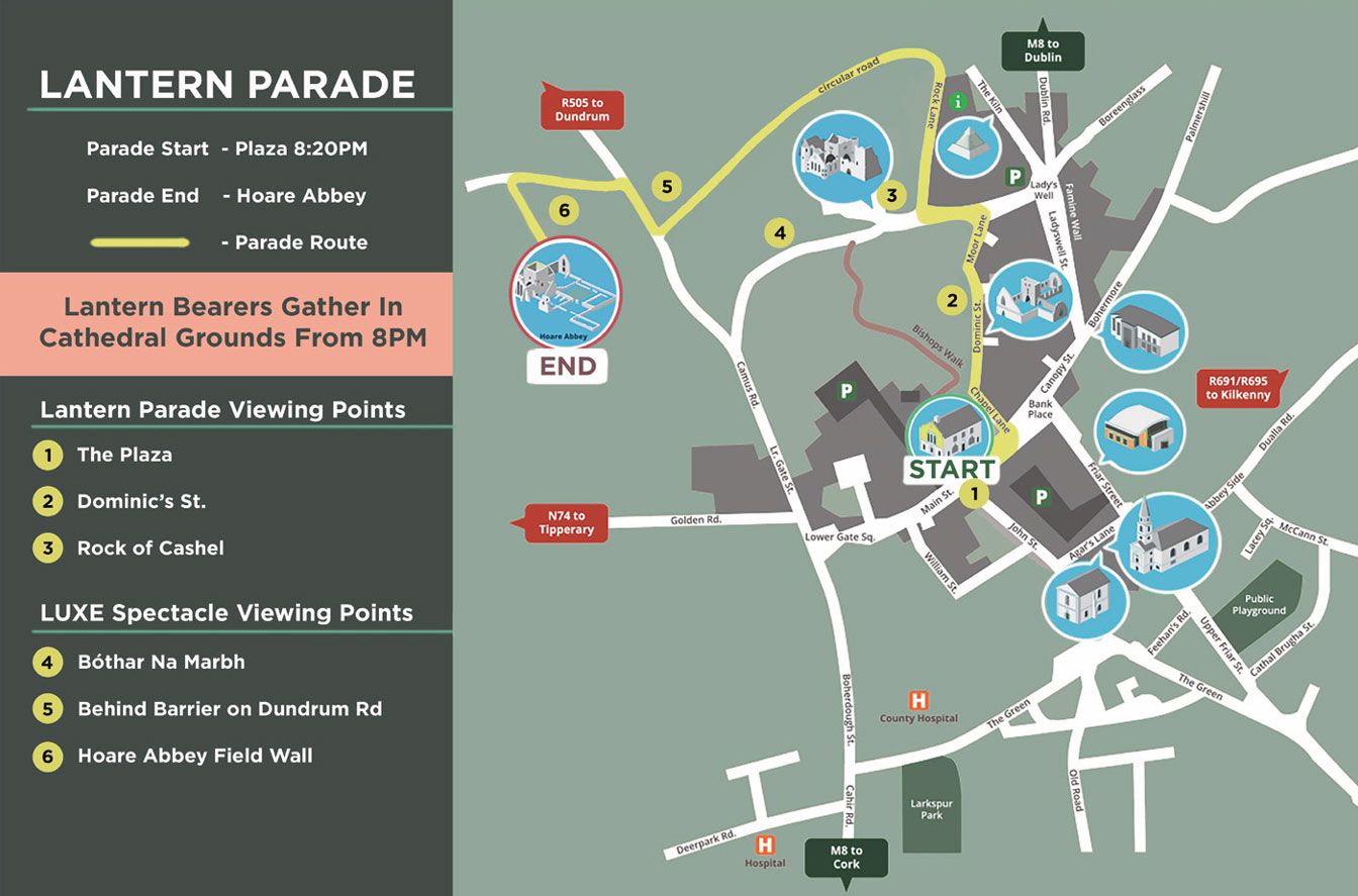 Cashel Arts Festival Lantern Parade Route